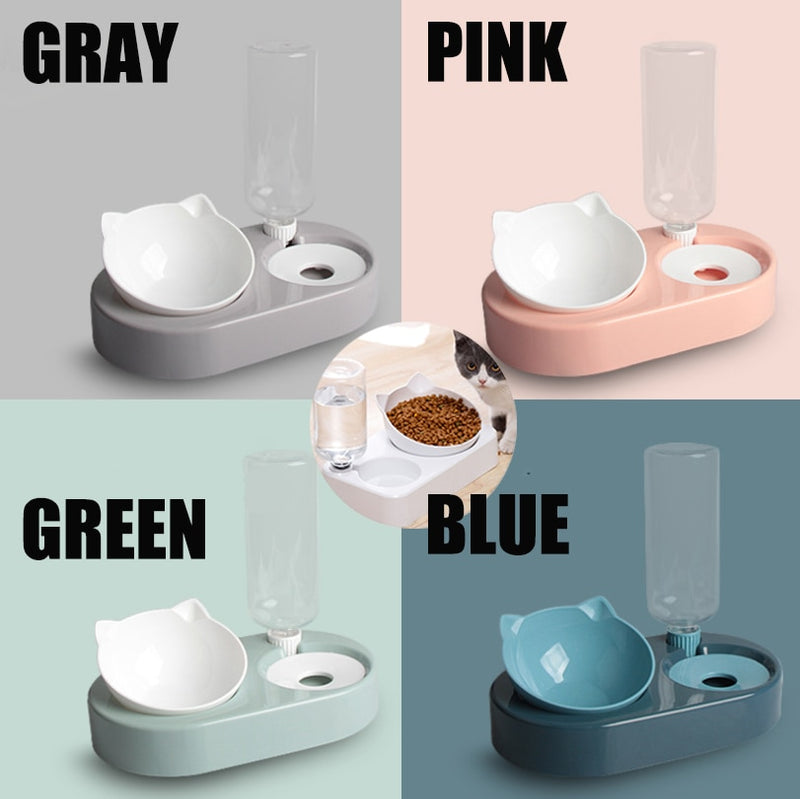 2-in-1 Pet Food Bowl & Water Dispenser