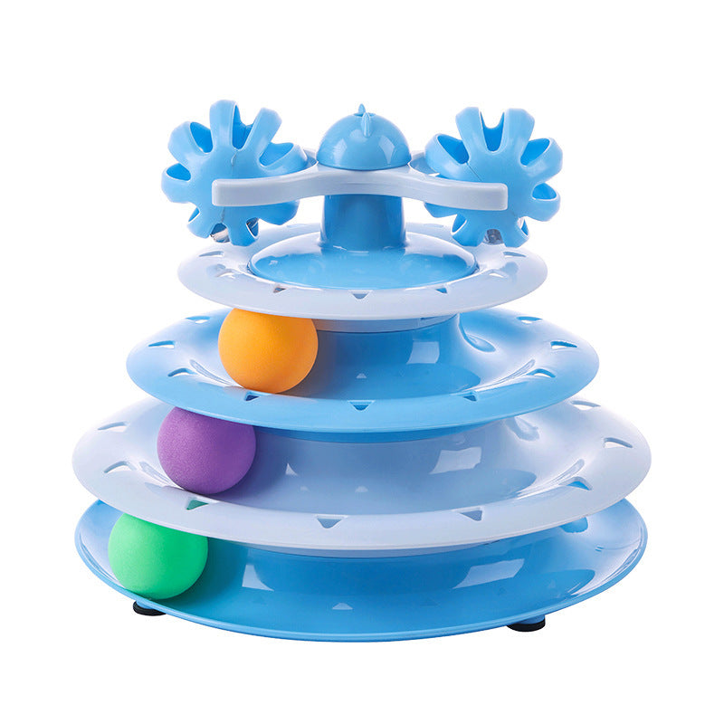 4-Layer Track Cat Turntable Toy
