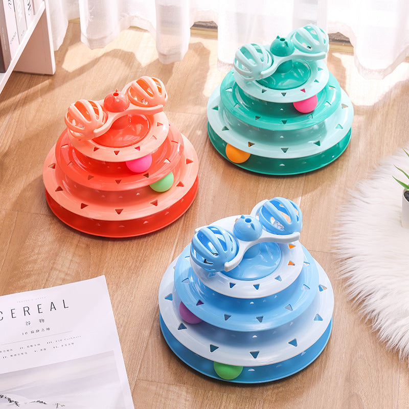 4-Layer Track Cat Turntable Toy