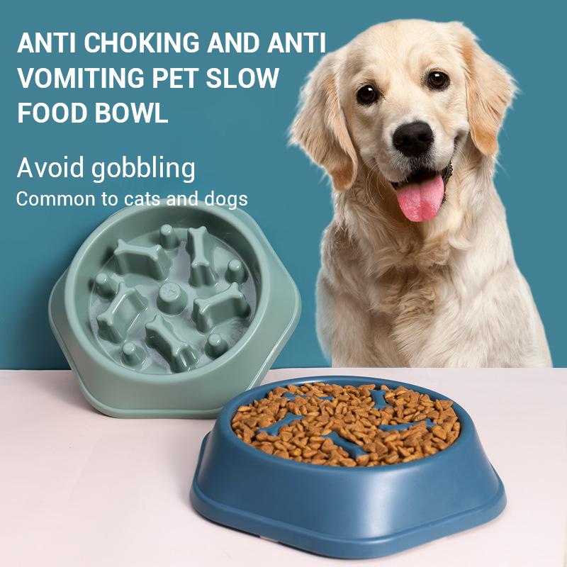 Bone-Shaped Slow Feeder Pet Bowl
