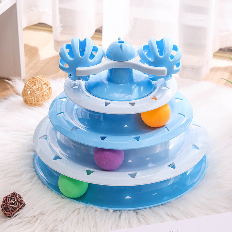 4-Layer Track Cat Turntable Toy