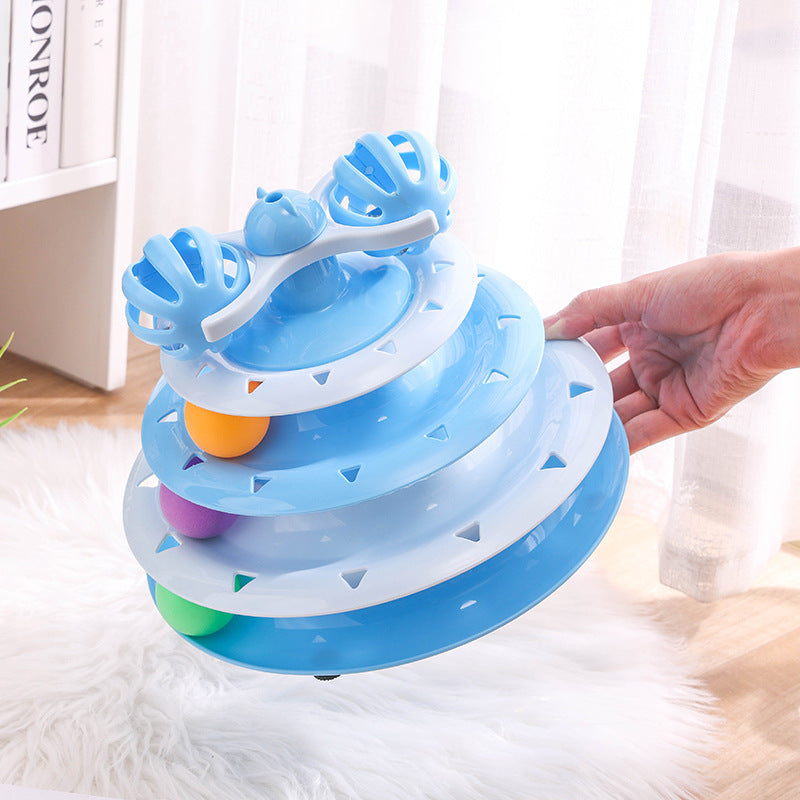 4-Layer Track Cat Turntable Toy