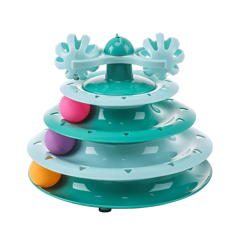 4-Layer Track Cat Turntable Toy