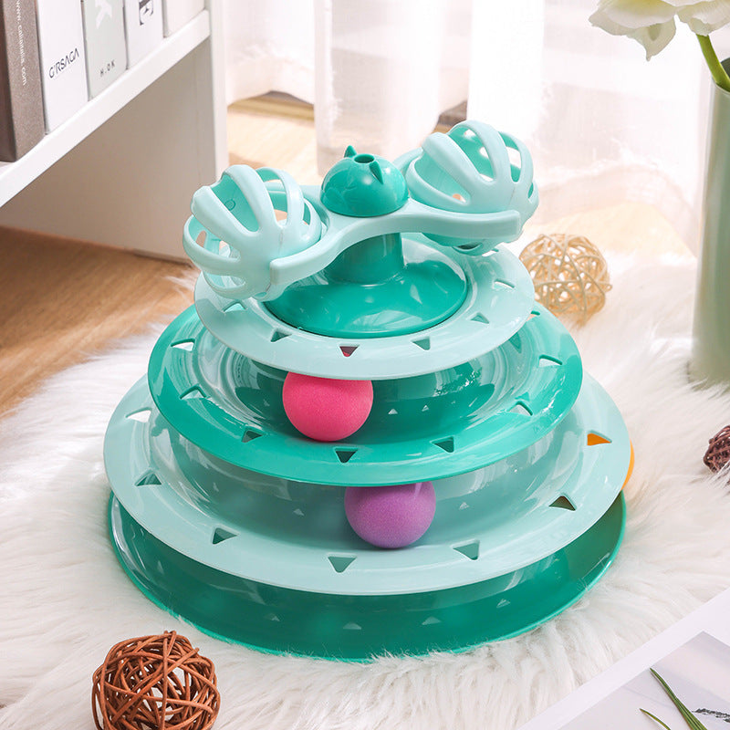 4-Layer Track Cat Turntable Toy