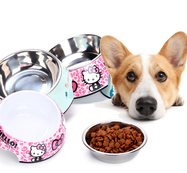 Patterned Stainless Steel Pet Bowl