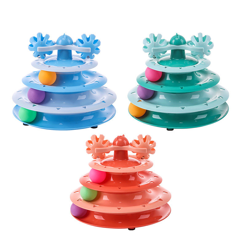 4-Layer Track Cat Turntable Toy