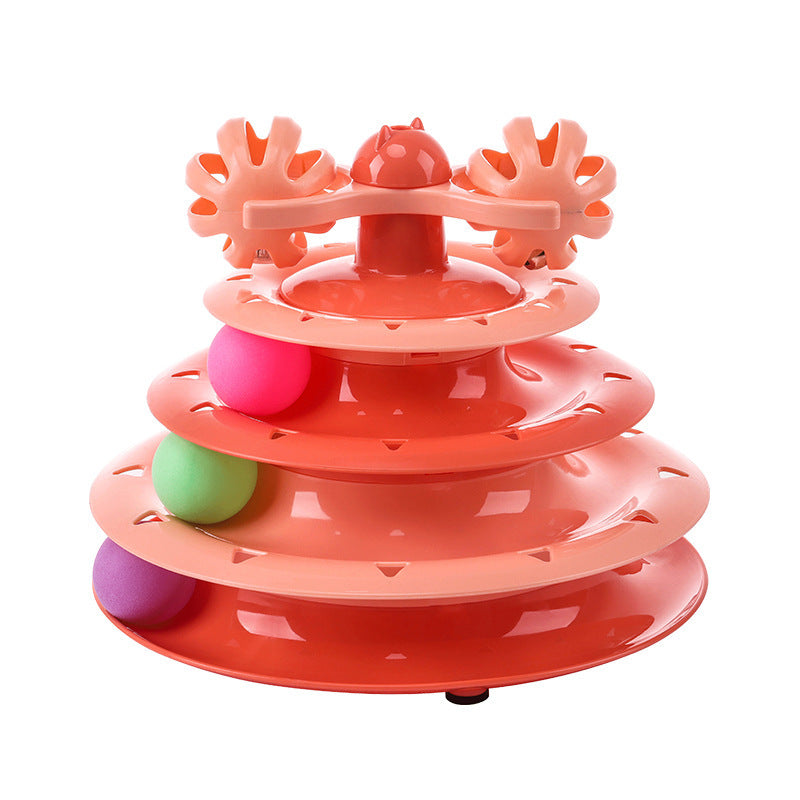 4-Layer Track Cat Turntable Toy
