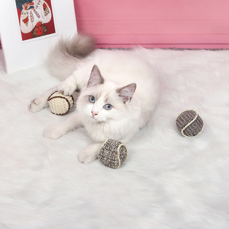 Cat Sisal Knit Ball Toy
